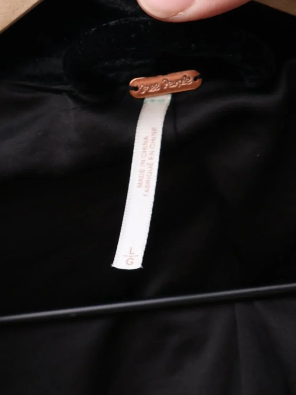 Free People Velvet Open Blazer Black Large